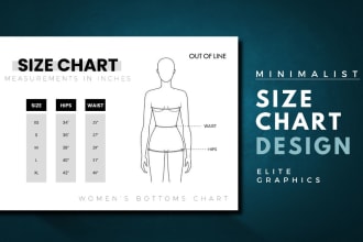 design a minimalist size chart or size guide for your brand