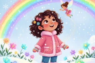 create children story book, kids story book, book illustration
