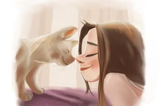 hand paint a stylised watercolor illustration