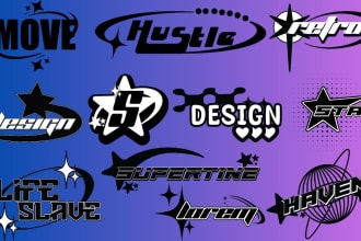 retro revival custom y2k logo design for your brand