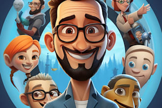 the creation of a cartoon avatar, logo, or caricature