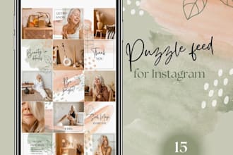 design stylish instagram puzzle feed or grid