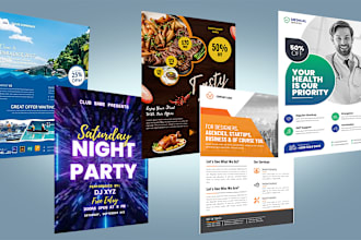 design sports, party, business, medical, and food flyers