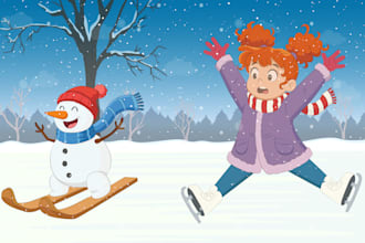 draw children story book illustrations with layout design