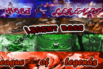 design twitch banner, youtube gaming banner professionally