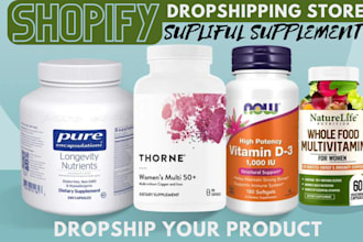 create supplement shopify store dropshipping label design supliful greendroship