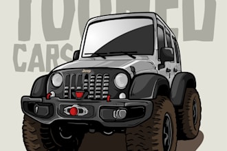 draw car tooned vector illustration of your car photo or any vehicle