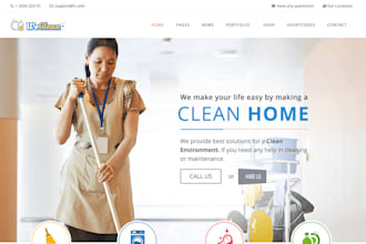 design a professional cleaning service website