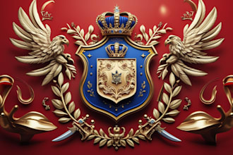 design a luxury heraldic family crest, and coat of arms logo in 3 hours