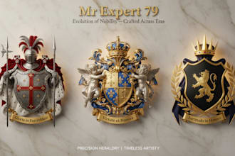 design a luxury heraldic family crest, and coat of arms logo in 3 hours
