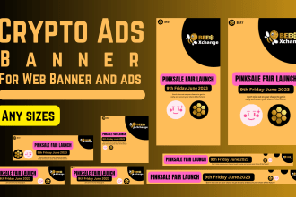 make eye catching crypto ads banner for you