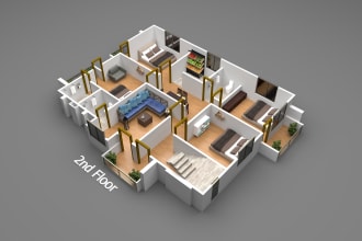 make premium 2d and 3d floor plan for your project