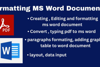 type ,format, edit microsoft word document for you