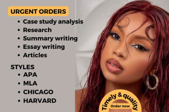 do urgent quality research, case study analysis and summary writing