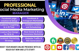 be your social media marketing manager, content creator digital marketing expert