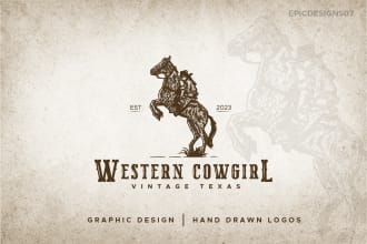 create vintage retro hand drawn logo illustration