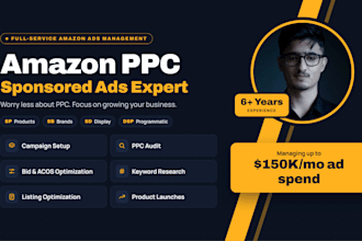 be amazon sponsored ads expert, PPC audit, PPC specialist, sp, sb, sd, dsp ads