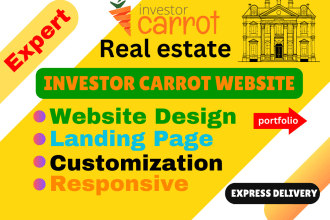 design investor carrot real estate website landing page fast