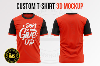 create mockup realistic 3d apparel t shirt mock up