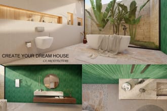 design your bathroom interior in 3d and render
