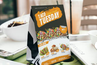 design modern table tent, food menu design and food flyer