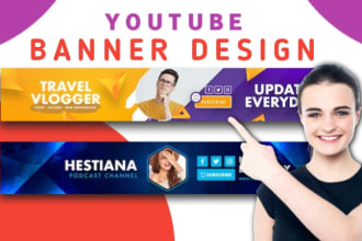 make youtube channel banner, art design