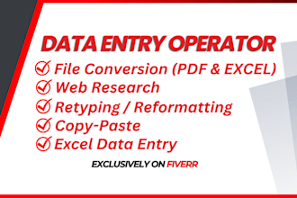 be your data entry operator