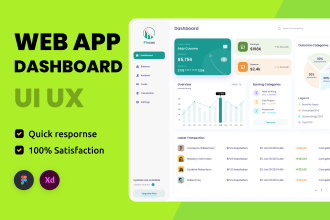 do dashboard UI UX design CRM admin panel web app saas prototype in figma xd