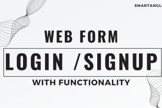 professionally create login forms sign up form and web pages