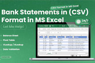 prepare comma separated values csvs for bank statements