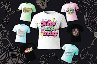 create trendy christian t shirt design with unique typography