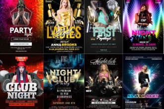 create best party flyer design, concert event, or club flyer