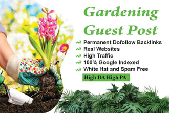 do guest post home garden, do follow back links with high da