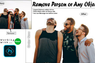 add or remove object person logo text or background removal professionally