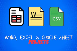 handle your ms word, excel and google sheet projects