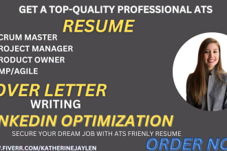 write professional job winning resume of scrum master and ats with cover letter