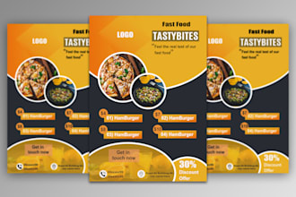design flyer, brochures, food and business cards within 24 hours