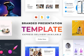 create a branded presentation template on powerpoint, google slides and keynote