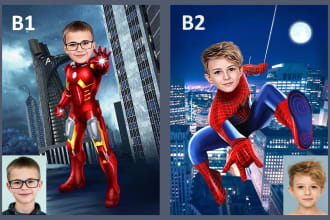 make personalized superhero portrait gift for kids