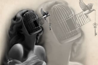 design a realism black and grey tattoo for you