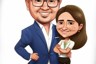 draw professional cartoon caricature in disney style