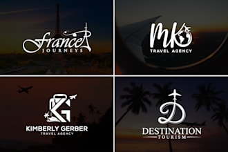 do modern luxury travel, hotel and vacation logo design