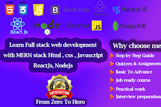 javascript tutor or teach web development with mern,reactjs