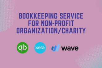 provide  bookkeeping for non profit, charity organizations
