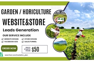 design garden center shopify store horticulture website farming leads generation