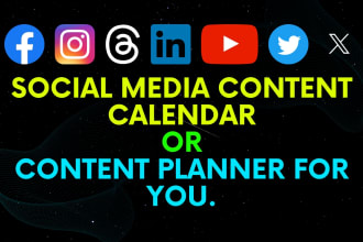 create a social media content calendar or content planner for you