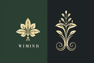 design a hand drawn elegant botanical logo