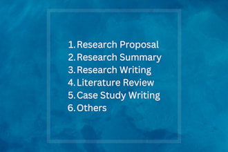 do research reports, case study, report writing