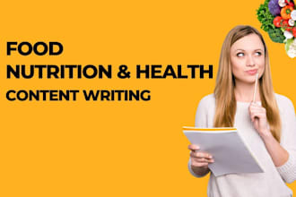 write articles about food nutrition health and fitness blogs