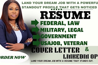 write federal, military, law, ksa, attorney, govt, canadian, executive resume